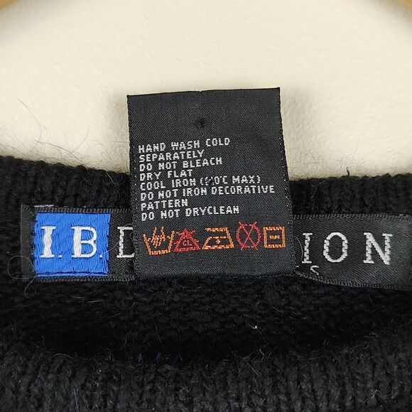 IB Diffusion Petites Black Sequin Silk Angora Lambswool Sweater Vintage 1990 - Picture 8 of 9